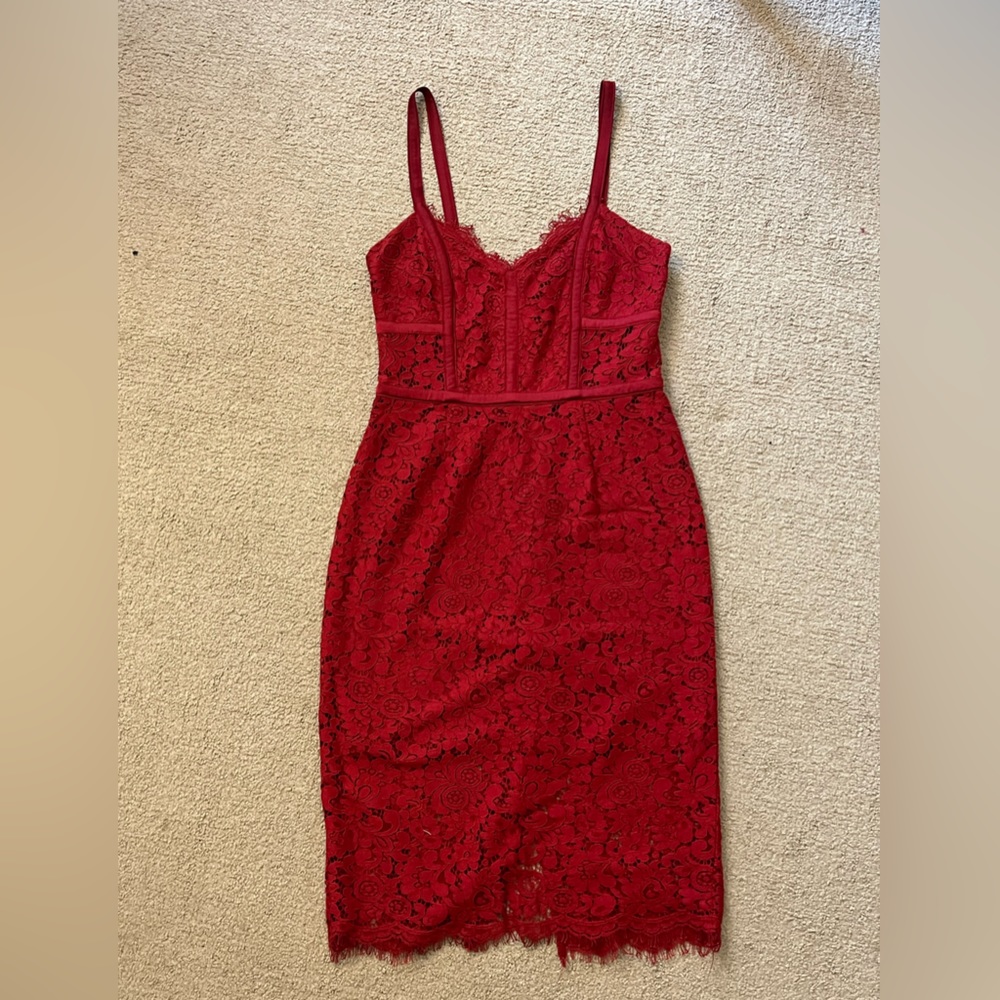 Perfect holiday red lace dress!